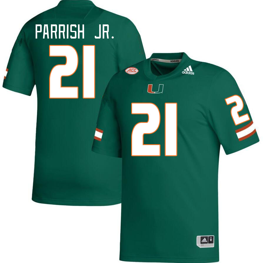 Men #21 Henry Parrish Jr. Miami Hurricanes College Football Jerseys Stitched-Green